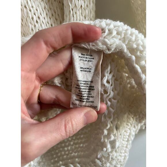 Soft Surroundings Whote Cream Open Crochet Knit Tunic Top Sz M - Picture 5 of 5